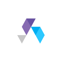 flat, modern and geometric logo for a mobile development company
