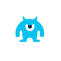 blue mascot beast logo for a hosting service